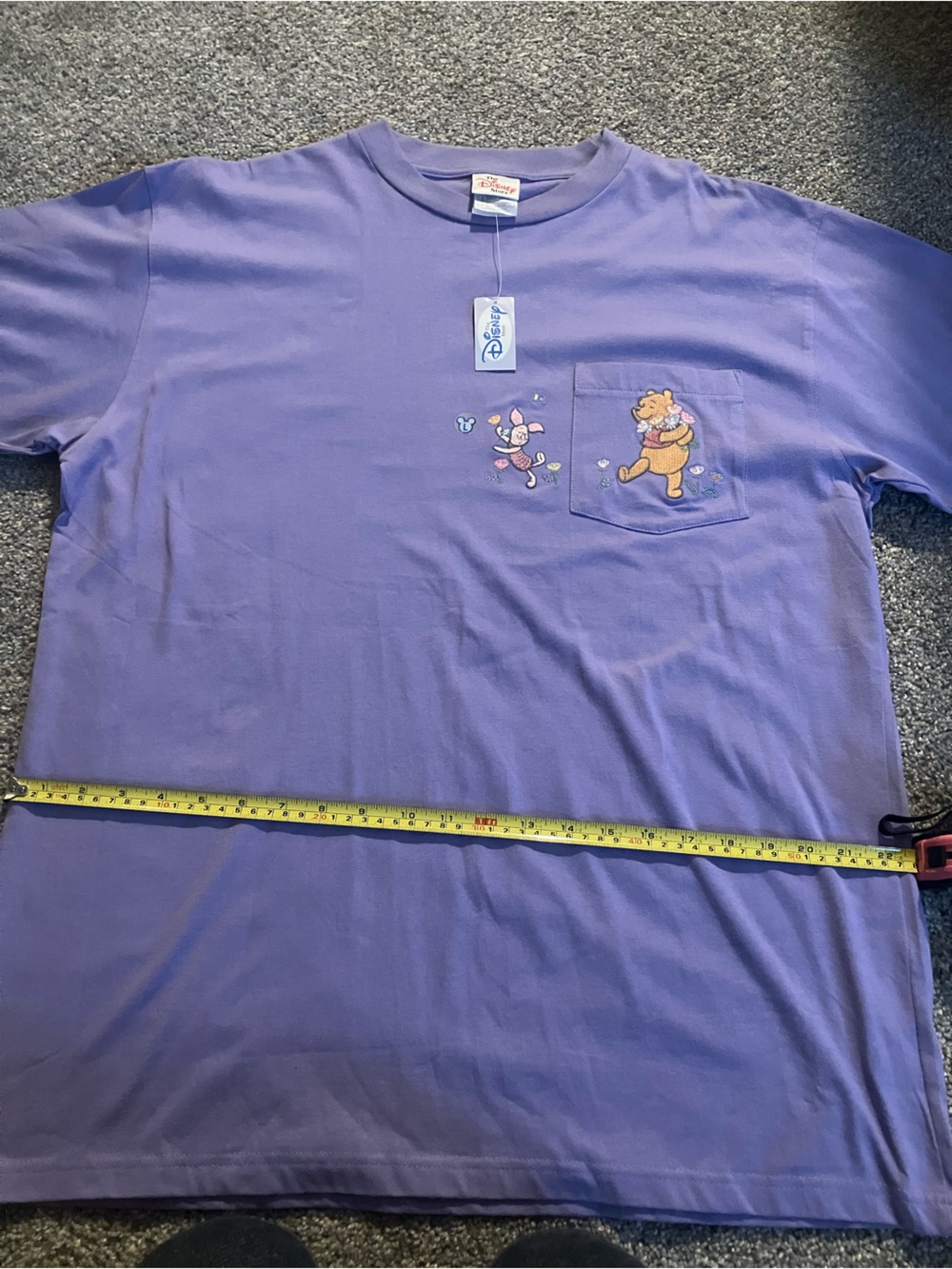 The Disney Store Vintage Winnie the Pooh Purple Shirt Large NWT - Picture 5 of 6